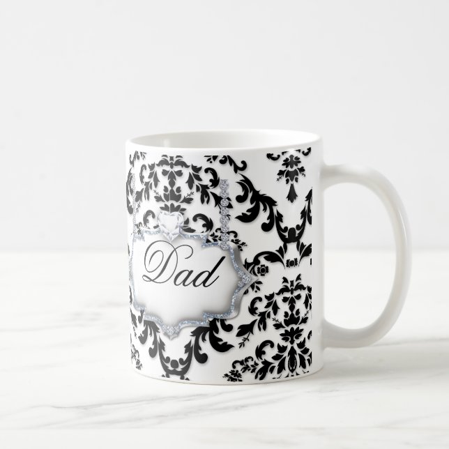 Vatertag Damask Glitzer Tasse Vater (Rechts)
