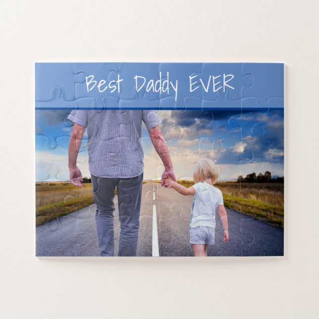 Vatertag Dein eigenes Foto Bester Papa je Puzzle (Horizontal)
