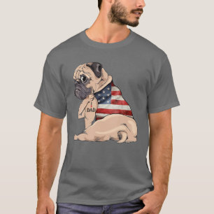 Vatertag Der lustige Hund Mops I Liebe Vater Tatto T-Shirt