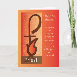 Vatertag des Priesters, Hirtenstab und Flamme Karte