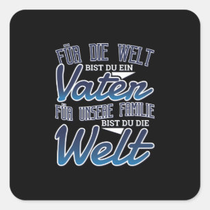 Vatertag Deutsch Quadratischer Aufkleber