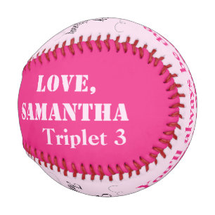 Vatertag Drilling Mädchen Rosa Foto Baseball