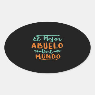 Vatertag EL Mejor Abuelo Del Mundo Grandpa Ovaler Aufkleber