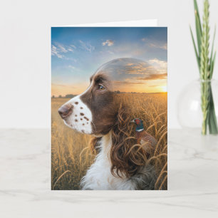 Vatertag English Springer Spaniel und Fasan Karte