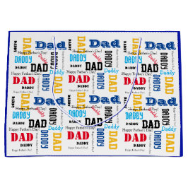 Vatertag farbenfroher Text blau für Vater Große Geschenktüte