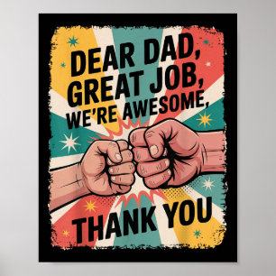 Vatertag Fist-Bump Sehr geehrter Vater Vielen Dank Poster
