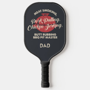 Vatertag Fleisch Räuchern BBQ Pit Master Papa Cust Pickleball Schläger