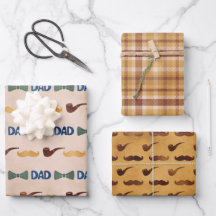 Vatertag Fliege Karo Geschenkpapier Bogen