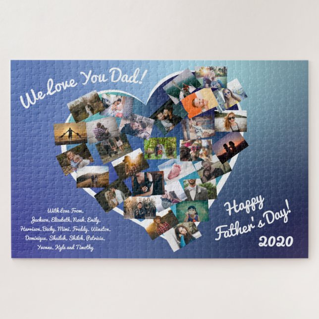 Vatertag Foto Collage Geschenk Custom Puzzle (Horizontal)