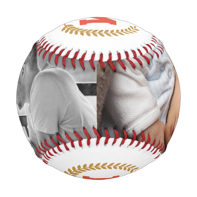 Vatertag Foto Personalisiert Baseball (Vorderseite)