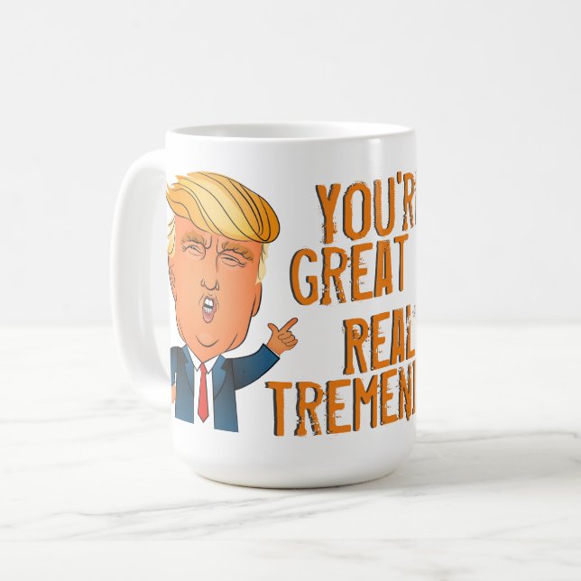 Vatertag Funny Trump Kaffeetasse (Vorderseite Links)