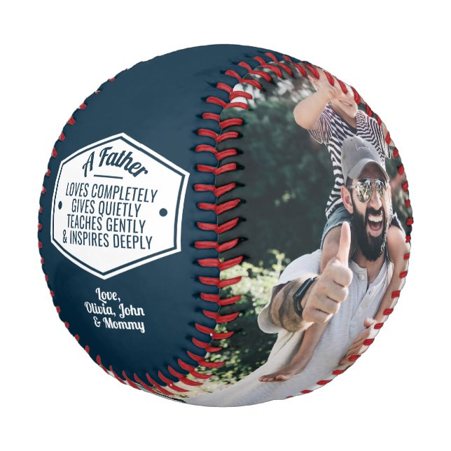 Vatertag/Geburtstag Von Kindern zum Vater Foto Bas Baseball (Schrägansicht)