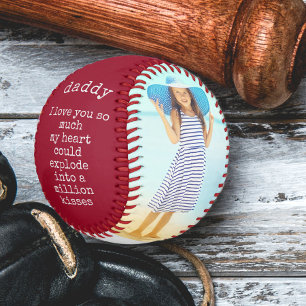 Vatertag Gedicht und 2 benutzerdefinierte Fotos Ro Baseball