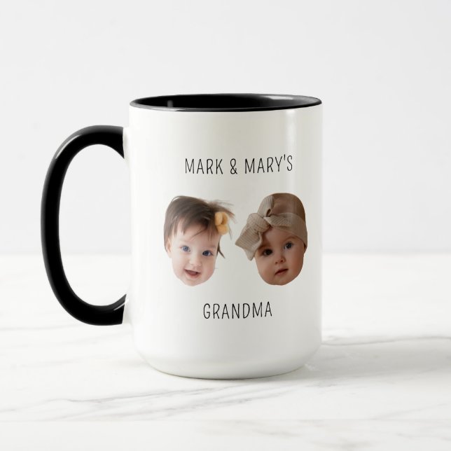 Vatertag Geschenk Foto BabyGesicht für Mama Vater Tasse (Links)