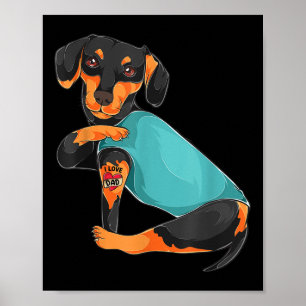 Vatertag Geschenk Funny Hund Vater Dackel I Liebe Poster