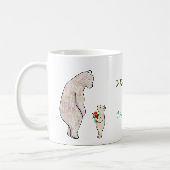 Vatertag Geschenk Niedlich Bären und Cub individue Kaffeetasse (Links)