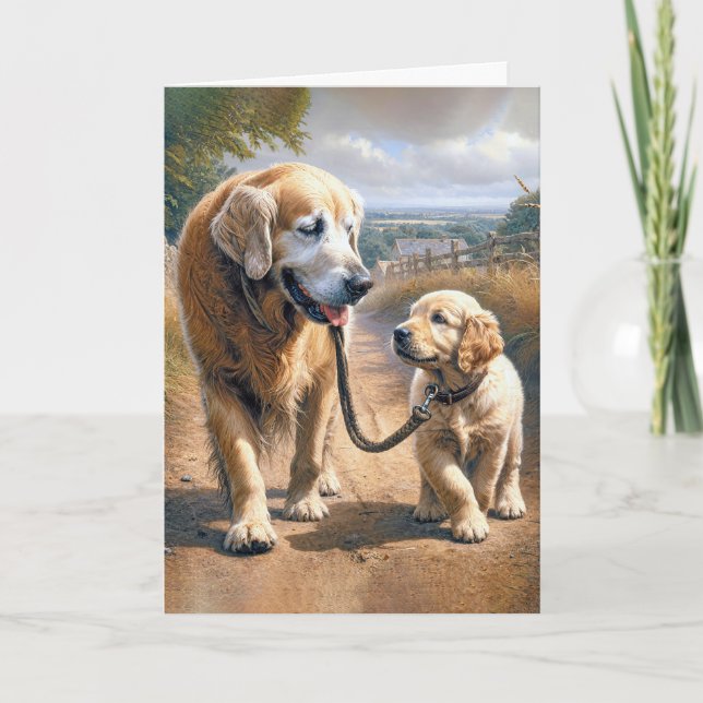 Vatertag Golden Retriever Karte (Vorderseite)