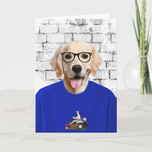 Vatertag: Goldener Retriever im T - Shirt Karte (Vorderseite)