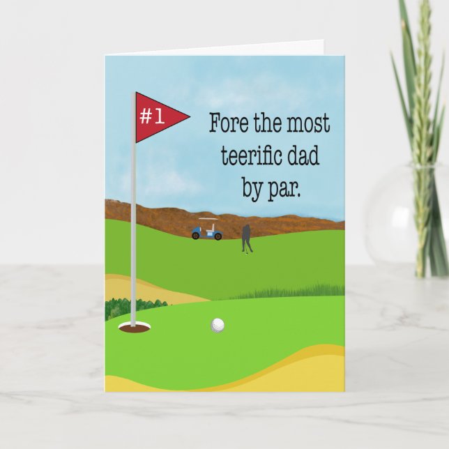 Vatertag Golf Wortwitz Humor Karte (Vorderseite)