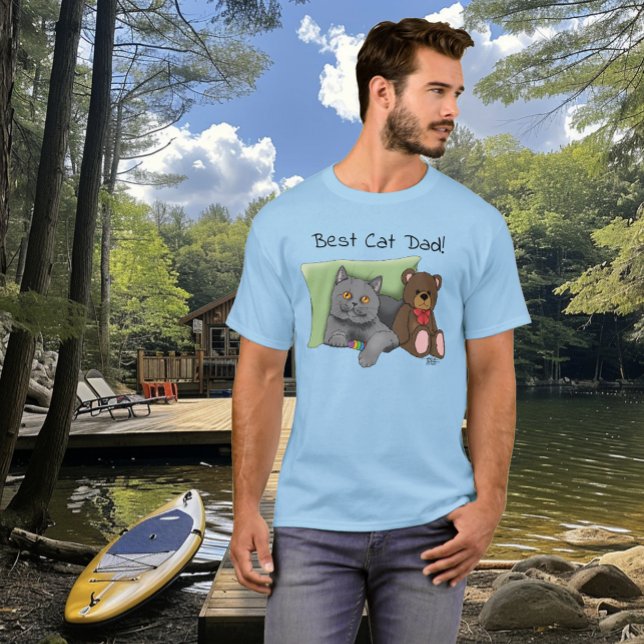 Vatertag Graue Katze T-Shirt (Von Creator hochgeladen)