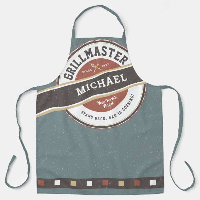 Vatertag Grillmeister Sonnenvorhang Schürze (Vorderseite)