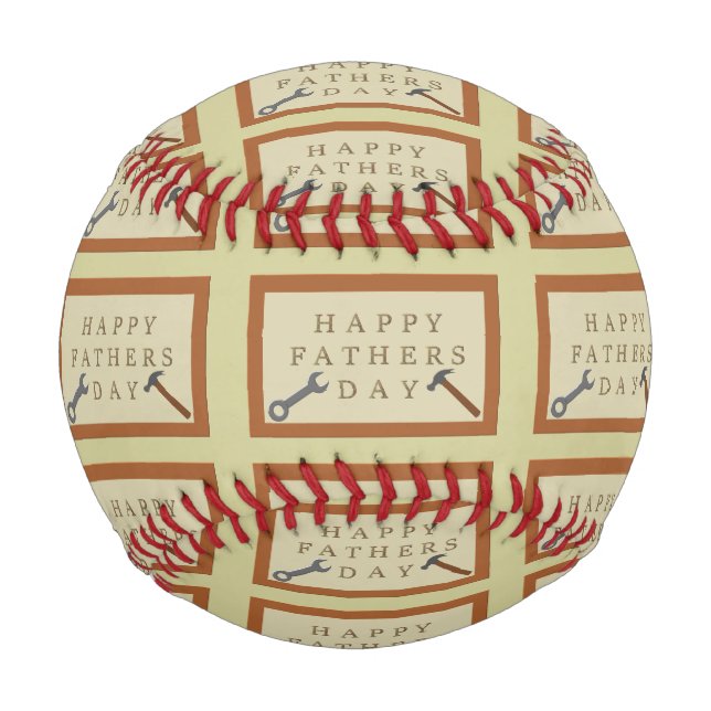 Vatertag Holzschild Gemustert Baseball (Vorderseite)