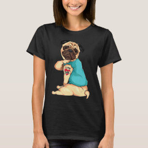 Vatertag Hund Mops I Liebe Vater Tattoo T-Shirt