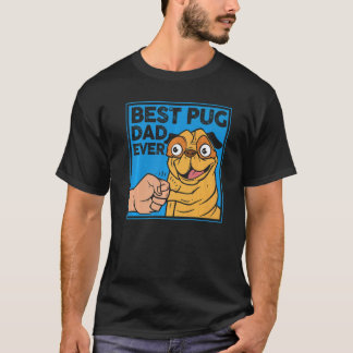 Vatertag Hund Papa Tierbesitzer Retro Bester Pug-V T-Shirt