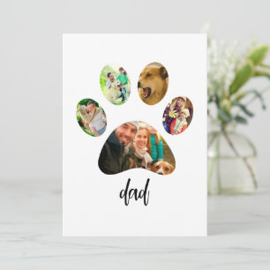 Vatertag Hund Vater 5 Paw Print Foto Collage Feiertagskarte