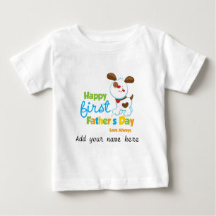Vatertag Hündchen-der glückliche erste Baby T-shirt