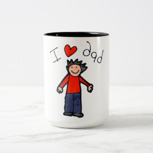 Vatertag "I Liebe Vater" zwei tonisierte Tasse. Zweifarbige Tasse