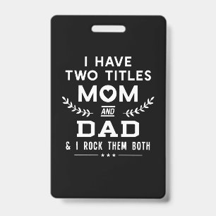 Vatertag Ich habe zwei Titel Mama und Vater Ausweis