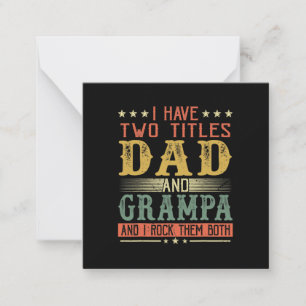 Vatertag Ich habe zwei Titel Vater und Grampa Mitteilungskarte
