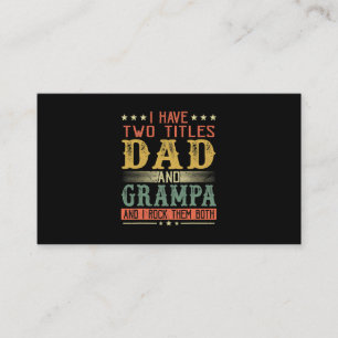 Vatertag  Ich habe zwei Titeln Vater und Grampa Visitenkarte