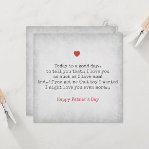Vatertag Ich Liebe dir genauso viel wie Mama Card Karte