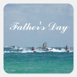 Vatertag Jet Skiing Square Sticker