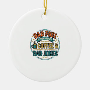 Vatertag Kaffee und schlechte Witze Vintage-Shirt- Keramik Ornament
