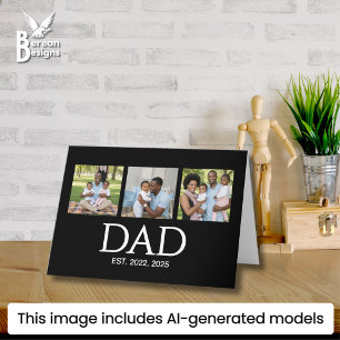 Vatertag Kappen Schwarz 3 Foto Dad Gegründet Feiertagskarte