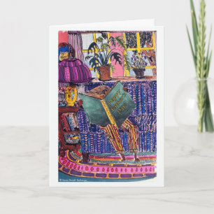 Vatertag-Katze-Lesebuch-Illustration Karte