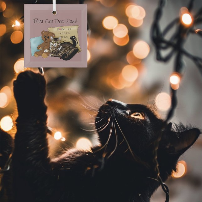 Vatertag Katze Ornament Aus Glas (Von Creator hochgeladen)