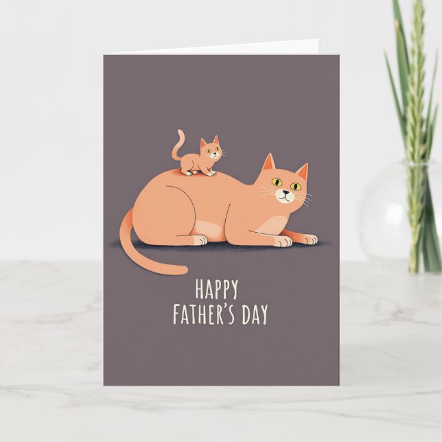 Vätertag Katzen Illustrationskarte Karte (Vorderseite)