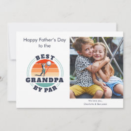 Vatertag Kinder Foto Retro Golf Vater Mitteilungskarte