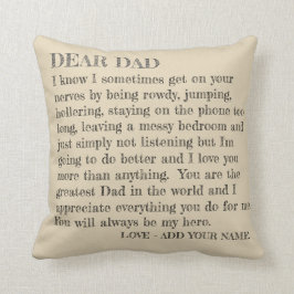 Vatertag Liebe Vater Typografie Brief maßgeschneid Kissen