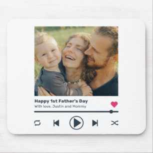 Vatertag Lieblings-Song Music Player Vater Foto Mousepad
