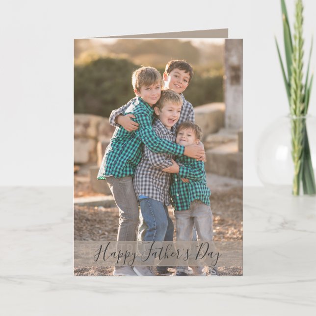 Vatertag macht Foto für die eigene Familie Karte (Vorderseite)