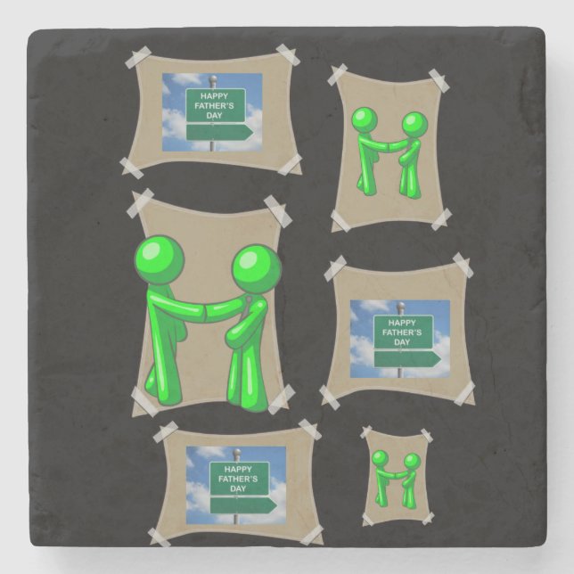 Vatertag Marmorstein Untersetzer (Vorderseite)