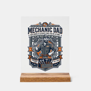 Vatertag Mechaniker Papa Shirt Lustiges arbeitende Acrylschild
