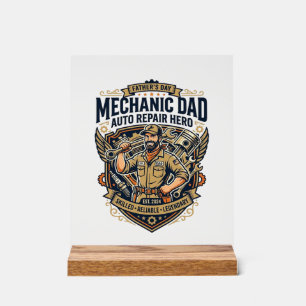 Vatertag Mechaniker Vater Shirt Lustig Arbeitender Acrylschild