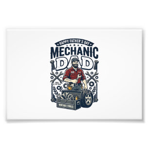 Vatertag Mechaniker Vater Shirt Lustig Arbeitender Fotodruck