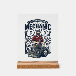 Vatertag Mechaniker Vater Shirt Lustiges Arbeitend Acrylschild
